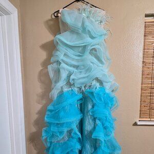 MewMews blue dress tulle strapless